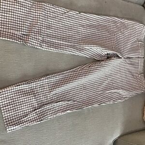 Banana Republic Black, pink and White Checkered Cropped Pants